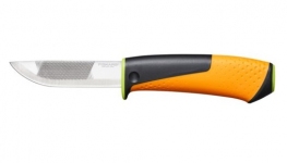 Нож для тяжелых работ Fiskars с точилом 